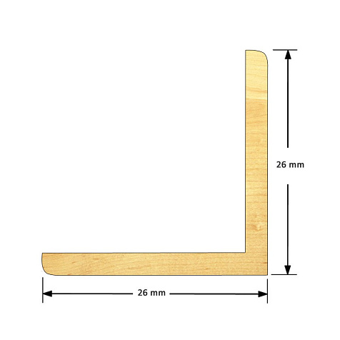 Уголок липа сорт Экстра, 26х26х1900 мм купить в СОМ