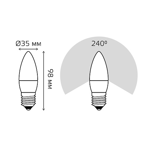 Лампа Gauss Elementary Candle 6W E27 2700K LED LD33216 купить в СОМ
