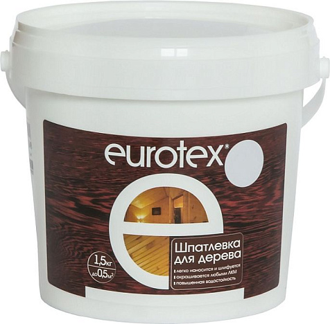 Шпаклевка по дереву Eurotex, белая, 1.5 кг купить в СОМ