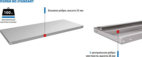 Полка для стеллажа Практик MS Standart 100x50 купить в СОМ
