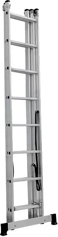 Лестница 3-х секционная Новая Высота NV1230, 9 ступеней, алюминиевая купить в СОМ