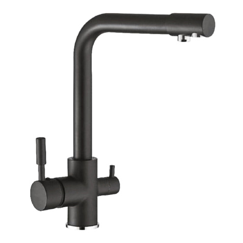 Смеситель для мойки Gota Rocio Special G352-211, латунь, черный, с выходом для питьевой воды купить в СОМ
