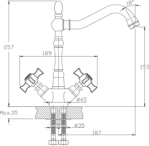 Смеситель для мойки Haiba HB4324 купить в СОМ