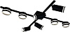 Люстра Linvel MS 1229/8  Танда Чёрный GX53, GU10 max.9W 850х610х190мм купить в СОМ