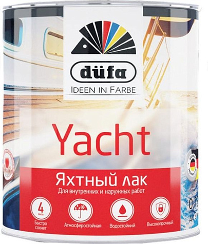 Лак алкидно-полиуретановый Dufa Retail Yacht, яхтный, полуматовый, 2 л купить в СОМ
