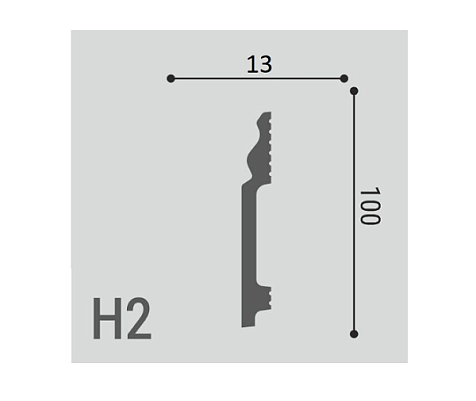 Плинтус напольный XPS Polymer H 2 100х13х2000мм купить в СОМ