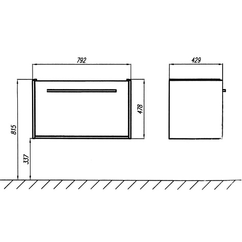 Тумба-умывальник Акватон Мерида 80, белый с раковиной Миранда 80 купить в СОМ