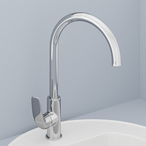 Смеситель для мойки Avrora Glade AV3021, латунь, хром купить в СОМ