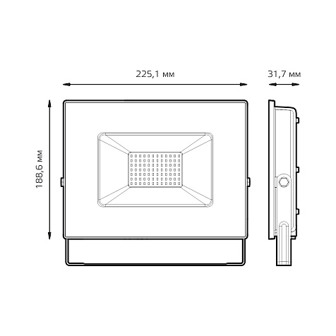 Прожектор Gauss Basic 70W 6300Lm 6500K Ip65 графитовый купить в СОМ