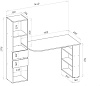 Стол письменный СП-5 1380*600*1440 Дуб Грей купить в СОМ