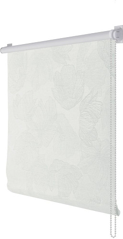 Ролет штора Блэкаут Флора  55х160 белая купить в СОМ