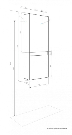 Пенал подвесной Акватон Форест 40, туманный серый купить в СОМ