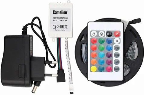 Лента светодиодная Camelion DSL-009 12V 24W 54 LED/m 5м, 2835-54D/RGB 15695 купить в СОМ