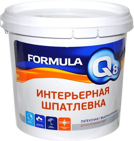 Шпатлевка Формула Q8 акриловая, интерьерная, 1.5 кг купить в СОМ