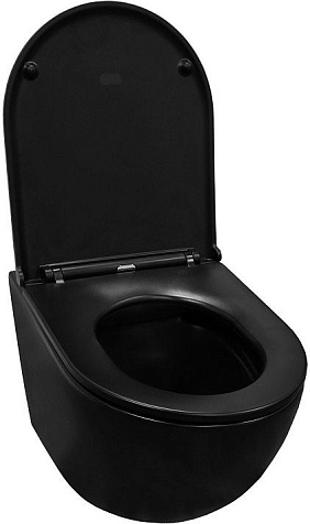 Инсталляция Loranto Prestige 4551, унитаз Grado AZ-0046N-MB, безободковый, черный, сиденье микролифт, без кнопки купить в СОМ