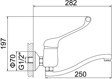 Смеситель для мойки Accoona A5941, настенный купить в СОМ