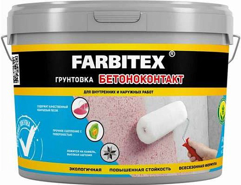 Грунтовка акриловая бетоноконтакт Farbitex, 1.1 кг купить в СОМ