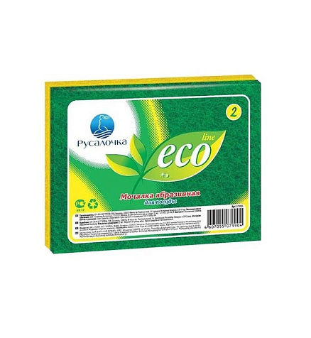 Губка Русалочка Ecoline абразивная 2шт купить в СОМ