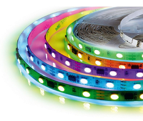 Лента светодиод. Camelion 10м, 18Led/m, RGB , блок пит. 24W, IP20 , датч.звука,инт 5050 DSL-005 купить в СОМ