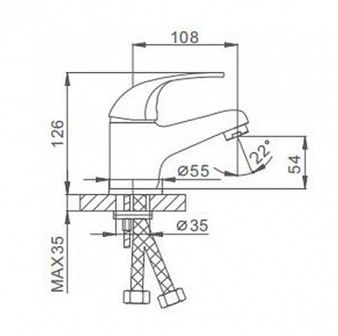 Смеситель для раковины Frap F1002-B, хром купить в СОМ