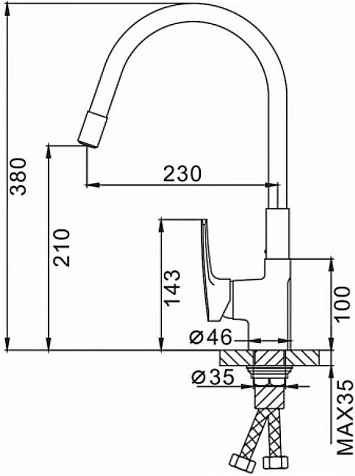 Смеситель для мойки Frap 4453-04 хром-черный купить в СОМ