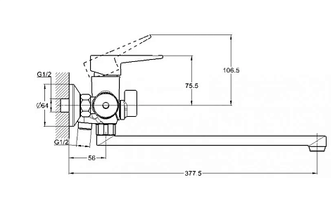 Смеситель для ванны G-lauf NUD7-A045YB купить в СОМ