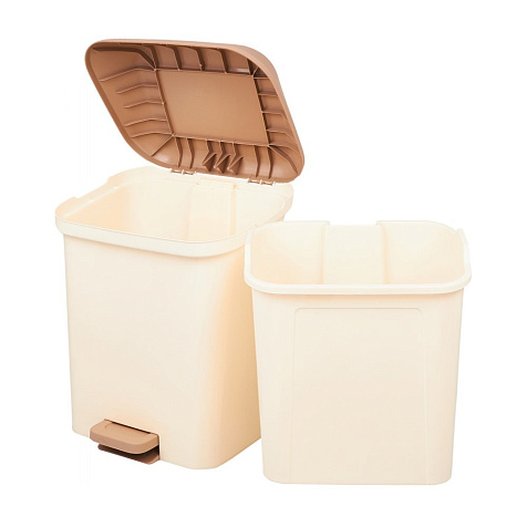 Ведро для мусора Степ 15л крышка, педаль купить в СОМ
